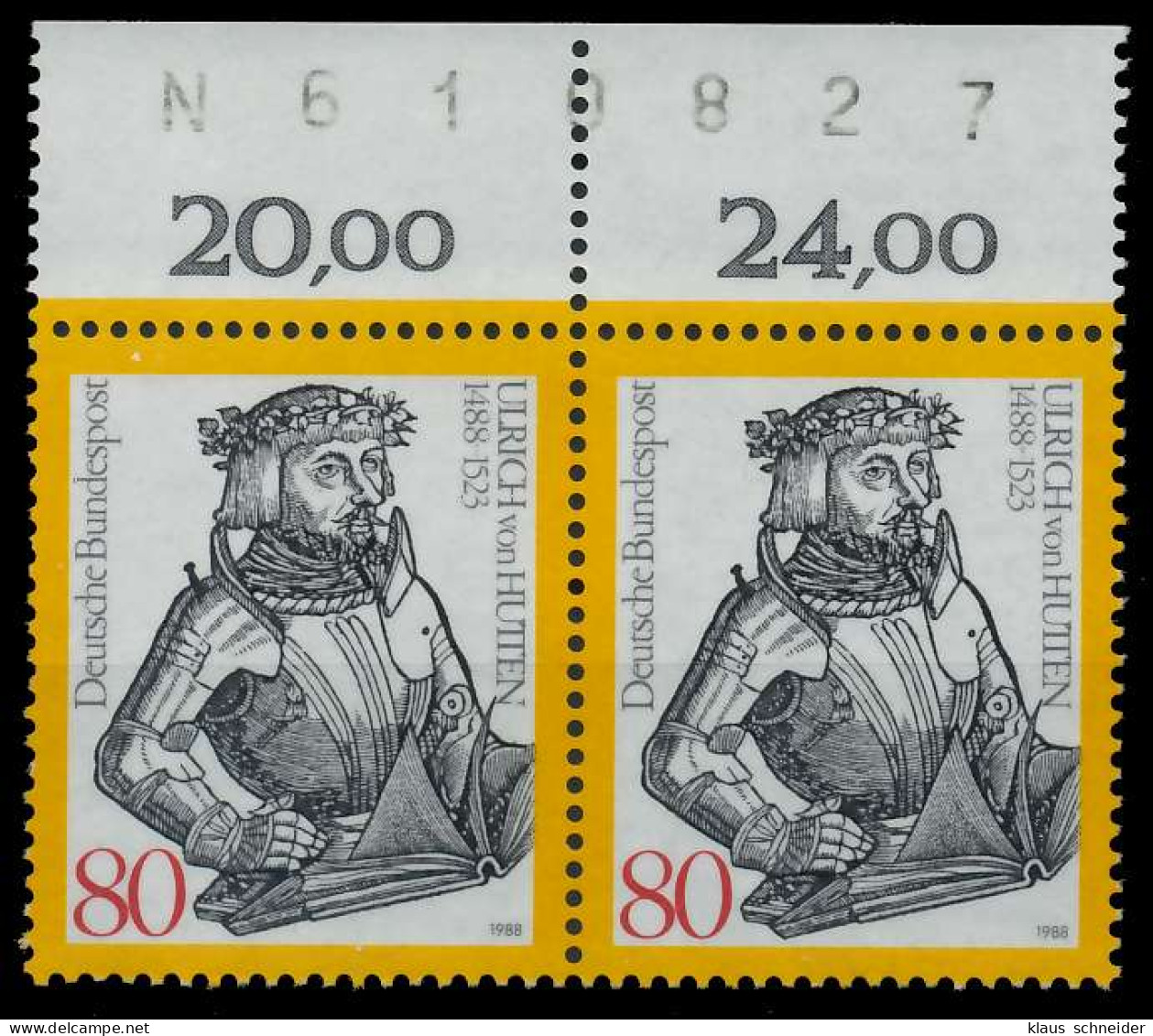 BRD 1988 Nr 1364 Postfrisch WAAGR PAAR ORA X85A52A - Ungebraucht