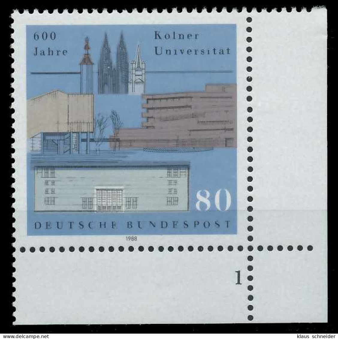 BRD 1988 Nr 1370 Postfrisch FORMNUMMER 1 X85A5CE - Ungebraucht