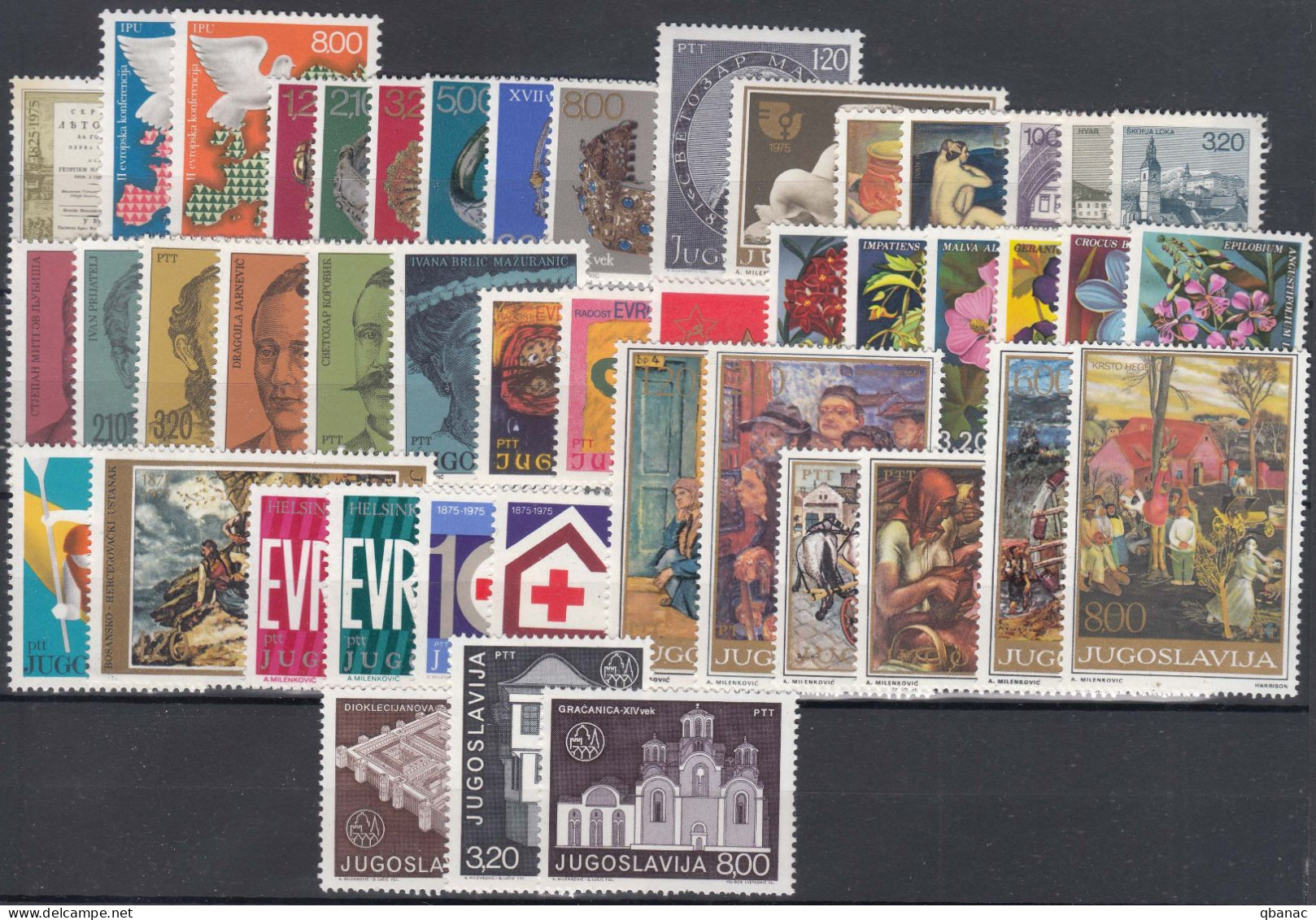 Yugoslavia Republic 1975 Complete Year Mint Never Hinged - Unused Stamps