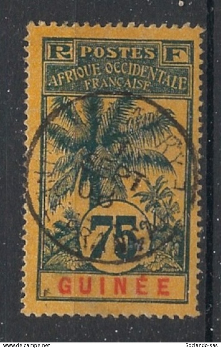 GUINEE - 1906 - N°YT. 44 - Palmier 75c Bleu Sur Jaune - Oblitéré / Used - Gebraucht