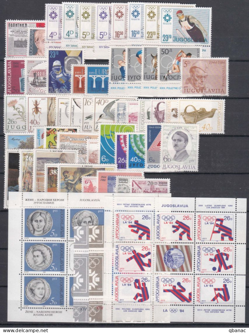 Yugoslavia Republic 1984 Complete Year Mint Never Hinged - Unused Stamps