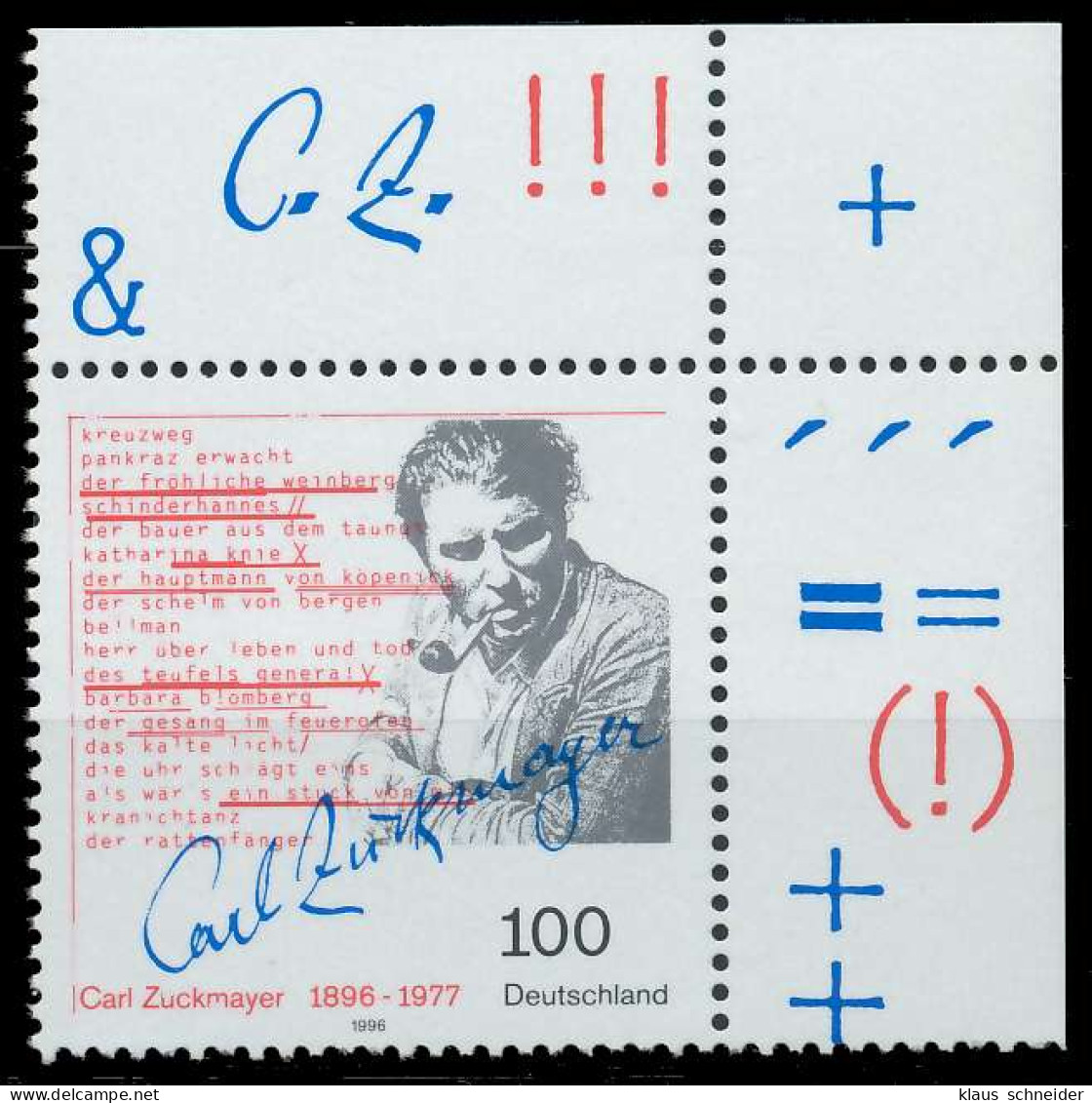 BRD 1996 Nr 1893 Postfrisch ECKE-ORE X868A62 - Unused Stamps