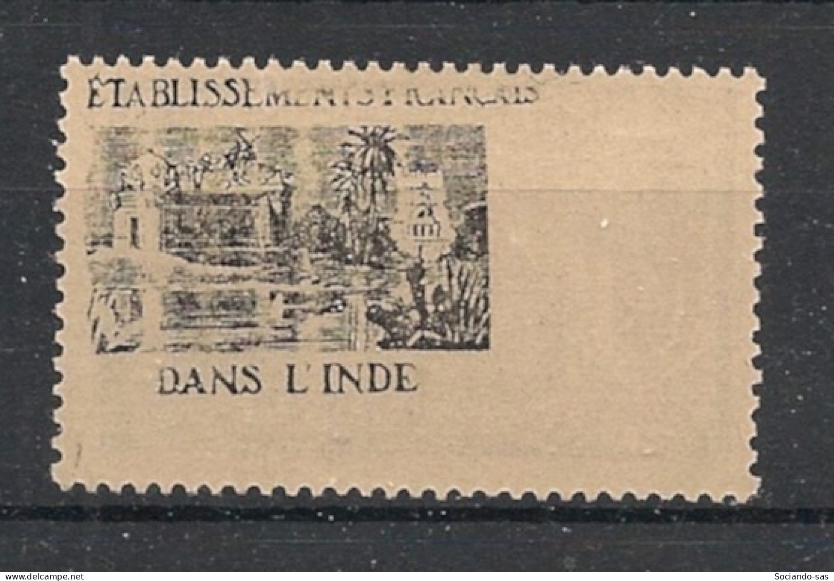 INDE - 1914 - N°YT. 42 - Pondichery 5f Outremer - VARIETE Centre Recto-verso - Neuf Luxe** / MNH - Nuevos