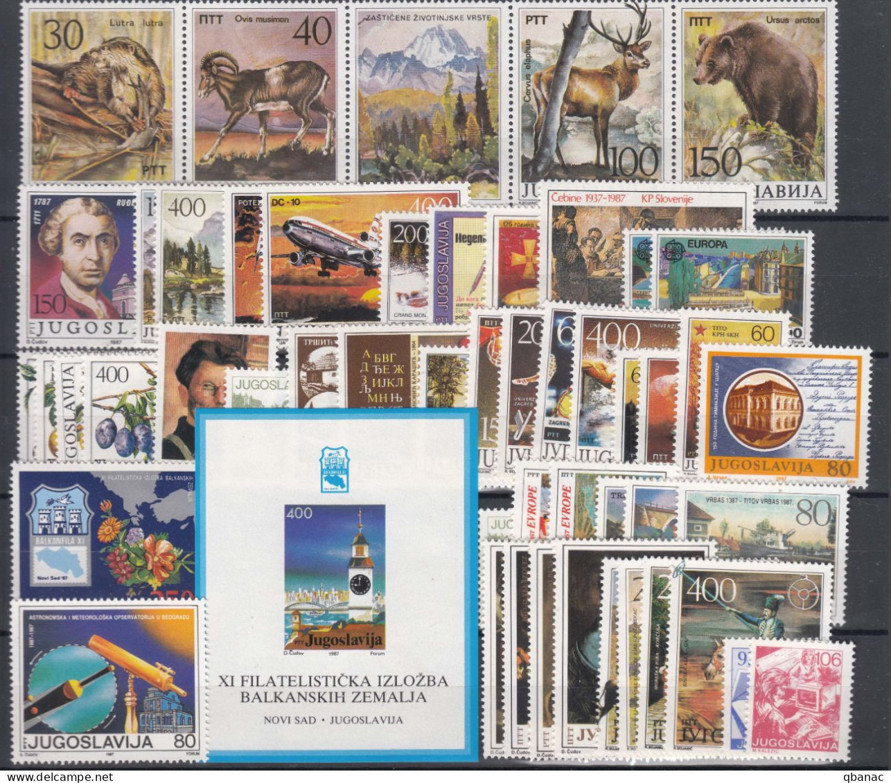 Yugoslavia Republic 1987 Complete Year Mint Never Hinged - Unused Stamps