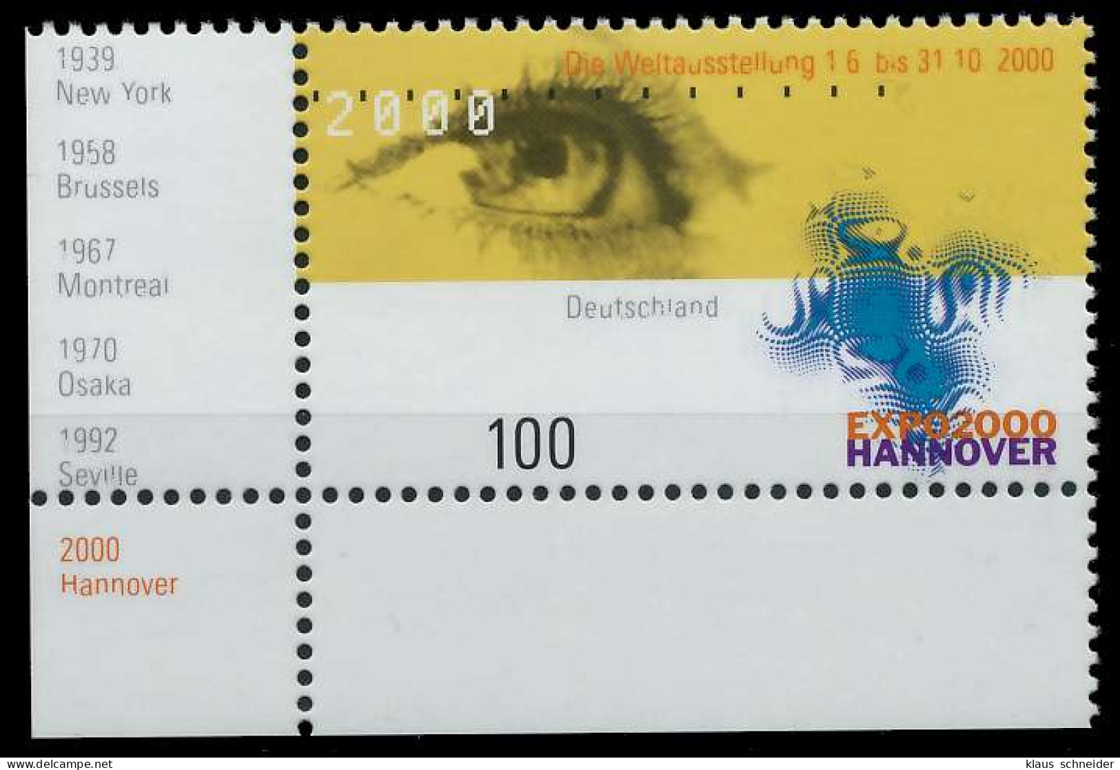BRD 2000 Nr 2089 Postfrisch ECKE-ULI X86D25A - Ungebraucht