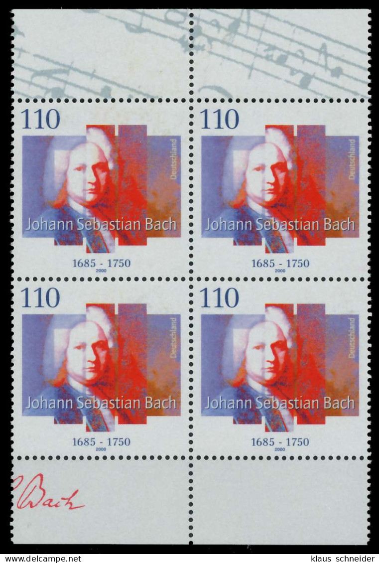 BRD 2000 Nr 2126 Postfrisch VIERERBLOCK X86D5A6 - Unused Stamps