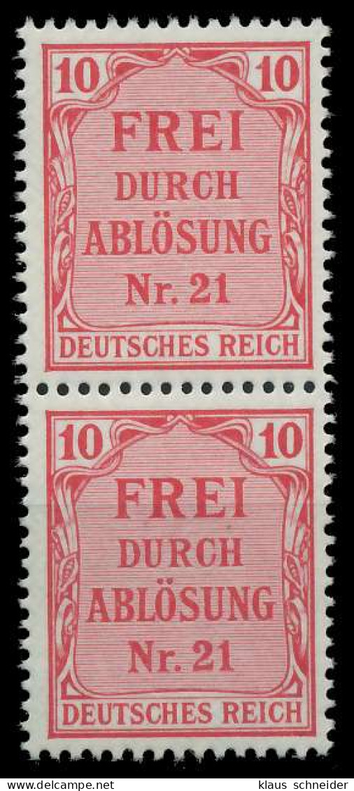 D-REICH DIENST Nr 4 Postfrisch SENKR PAAR X86F36E - Dienstmarken