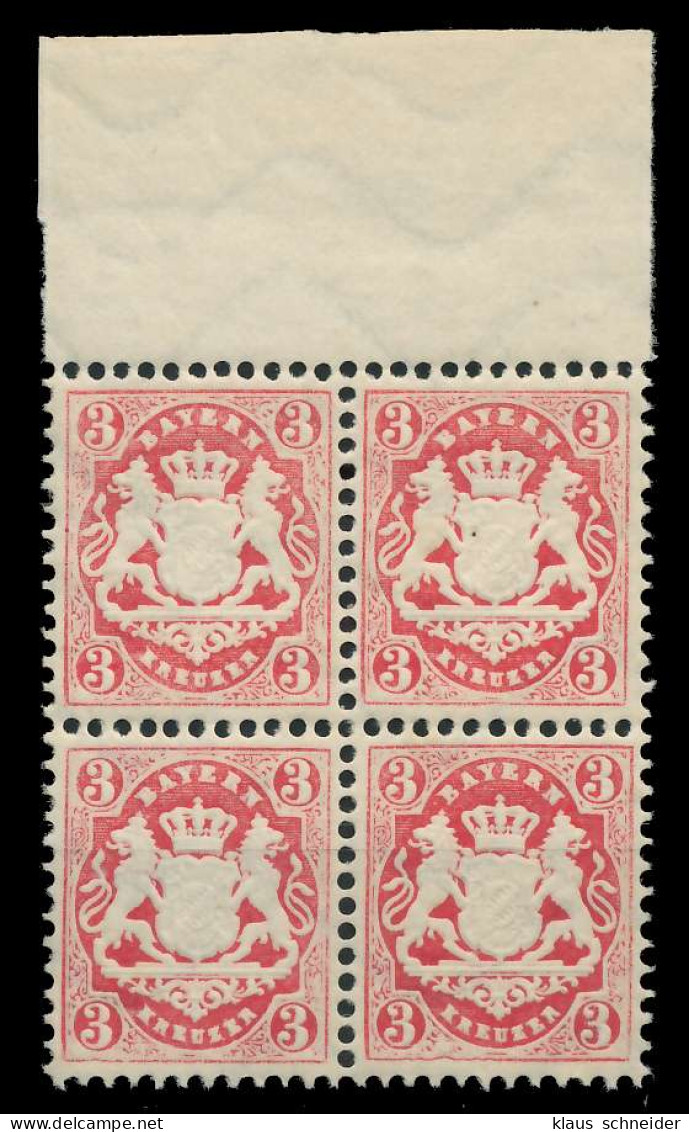 BAYERN WAPPEN-AUSGABE 1875 Nr 33 Postfrisch VIERERBLOCK X86F3EA - Mint