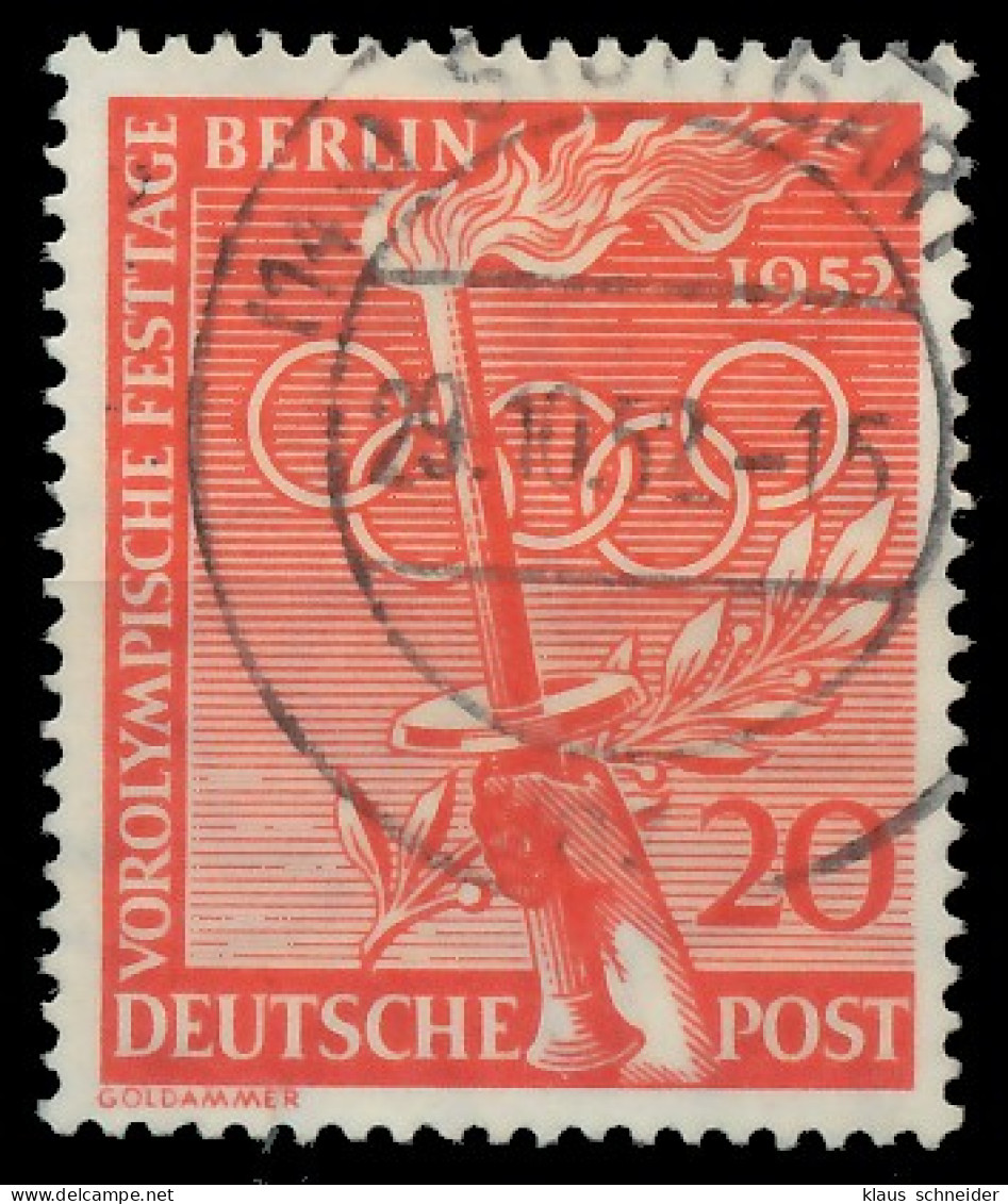 BERLIN 1952 Nr 90 Gestempelt Gepr. X87326E - Oblitérés