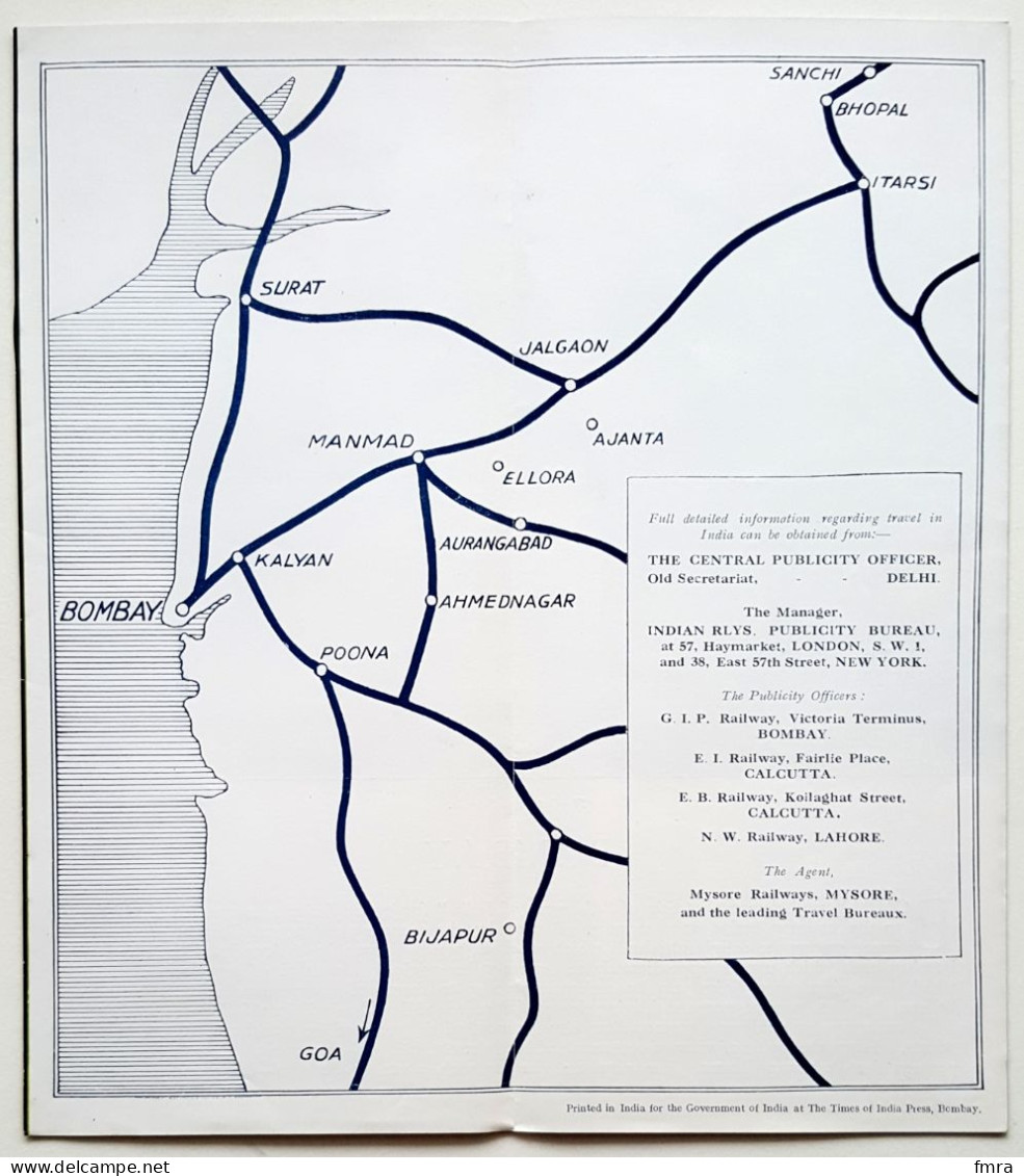 WESTERN INDIA Indian State Railways - L'INDE En Train - Ancien Document 12 Pp. (20,8 X 23,3 Cm) /GP81 - Reiseprospekte