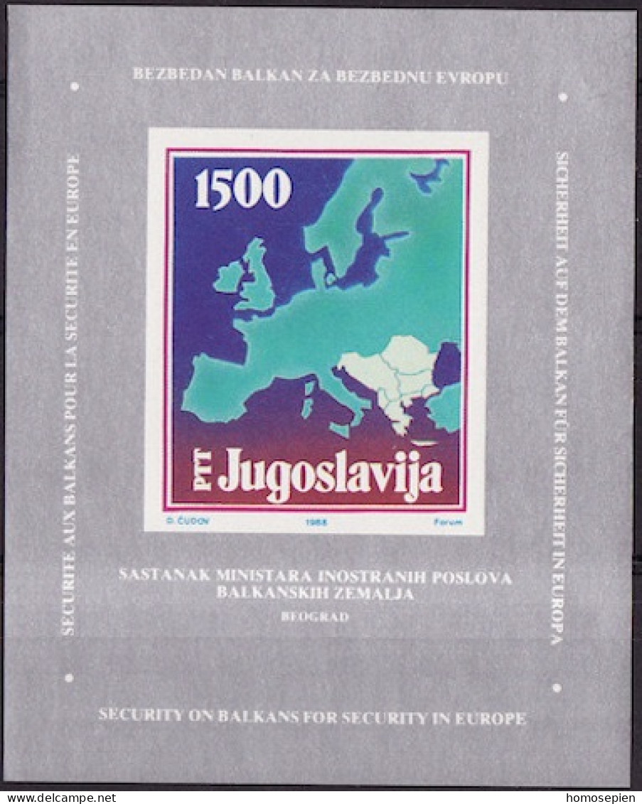 Yougoslavie - Jugoslawien - Yugoslavia Bloc Feuillet 1988 Y&T N°BF30 - Michel N°B31 *** - 1500d EUROPA - Blocs-feuillets