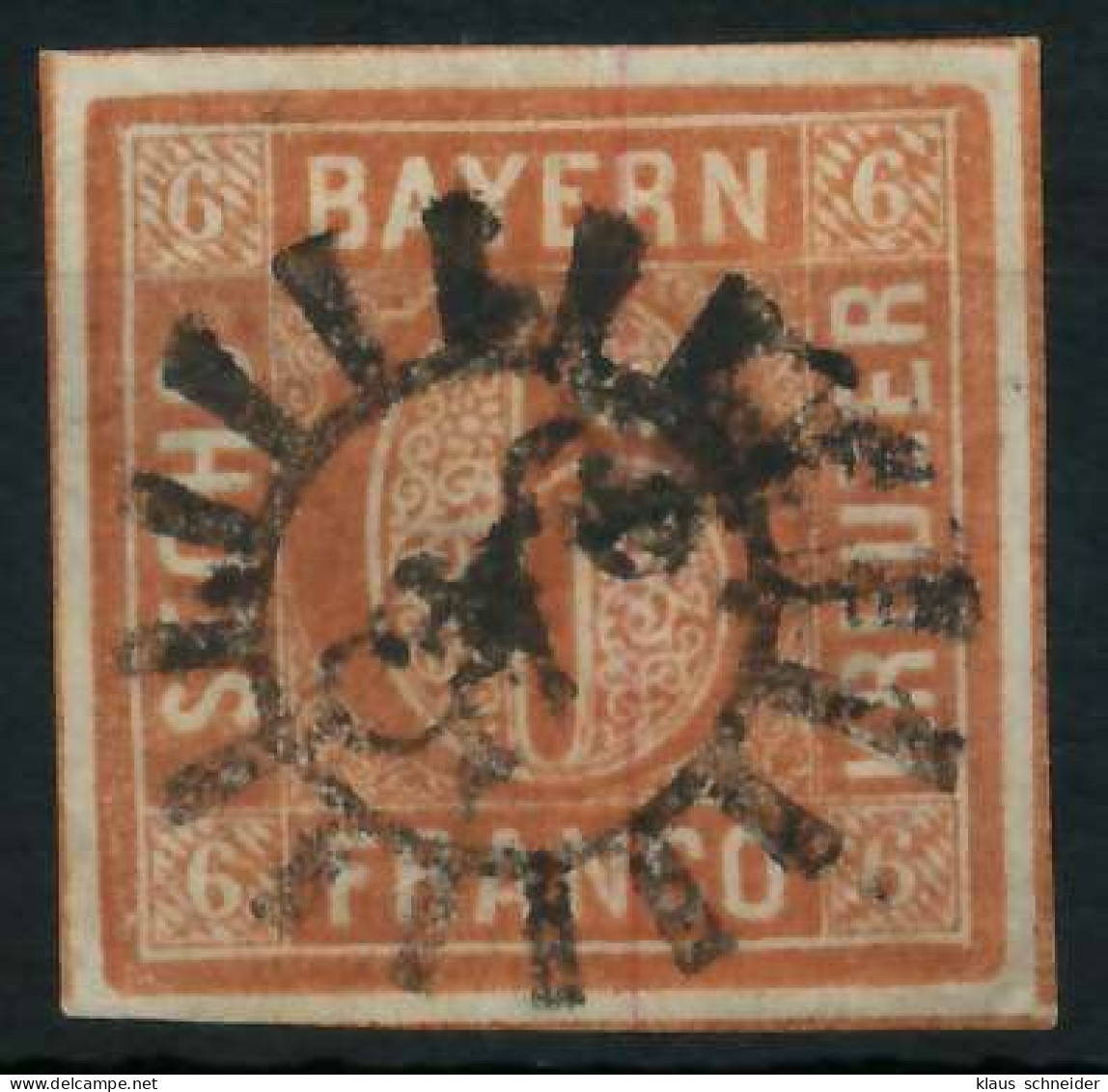 BAYERN QUADRAT AUSGABE Nr 4II Zentrisch Gestempelt X8843B6 - Used