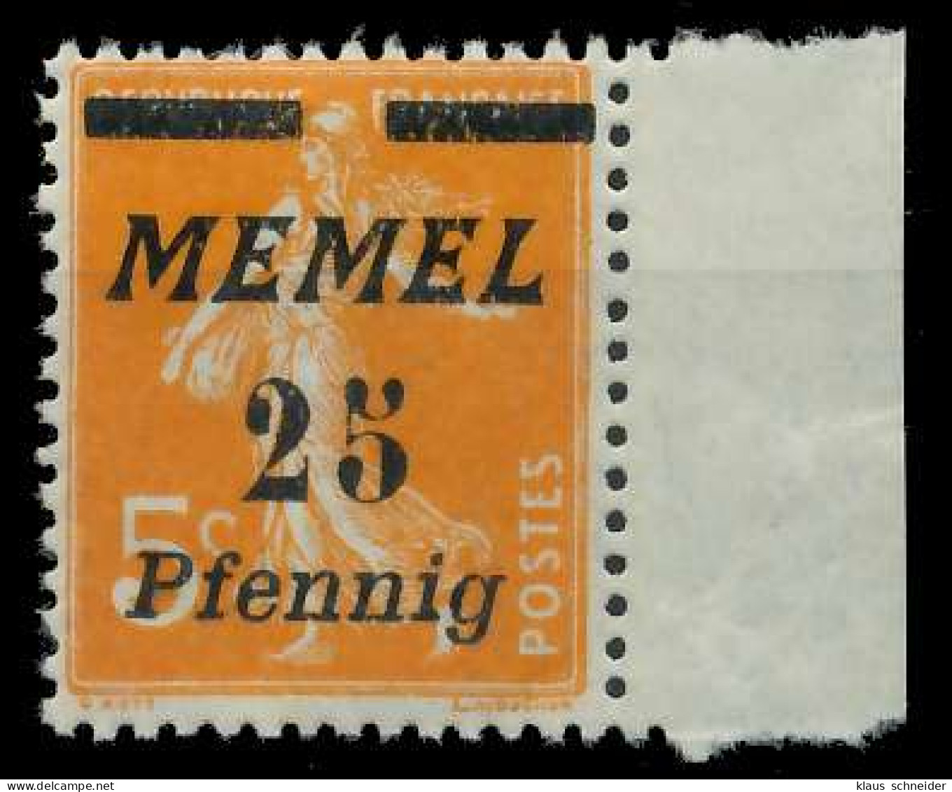 MEMEL 1922 Nr 58 Postfrisch SRA X88796A - Memelgebiet 1923