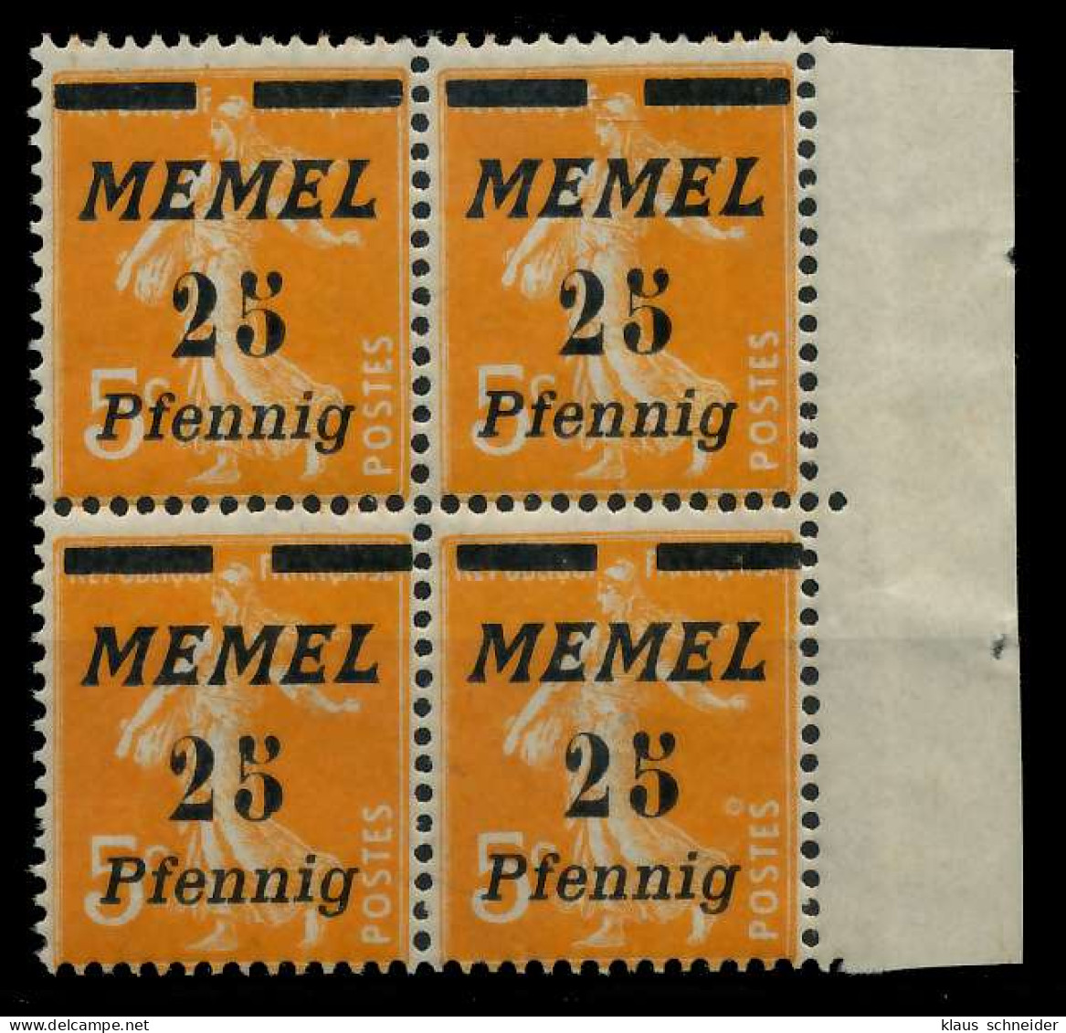MEMEL 1922 Nr 58 Postfrisch VIERERBLOCK SRA X88798E - Memelgebiet 1923