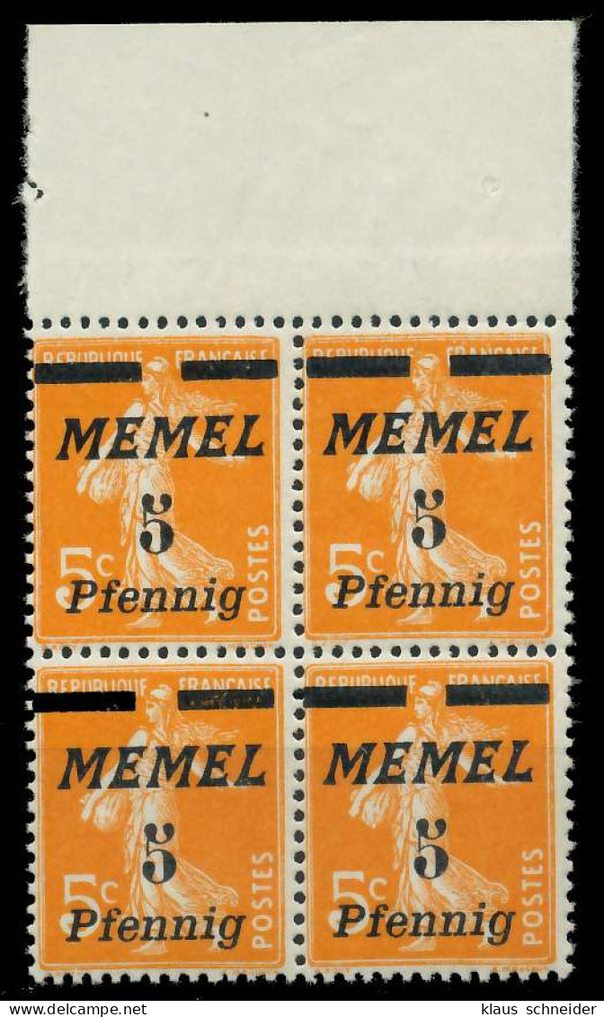 MEMEL 1922 Nr 52 Postfrisch VIERERBLOCK ORA X8879F2 - Memel (Klaïpeda) 1923