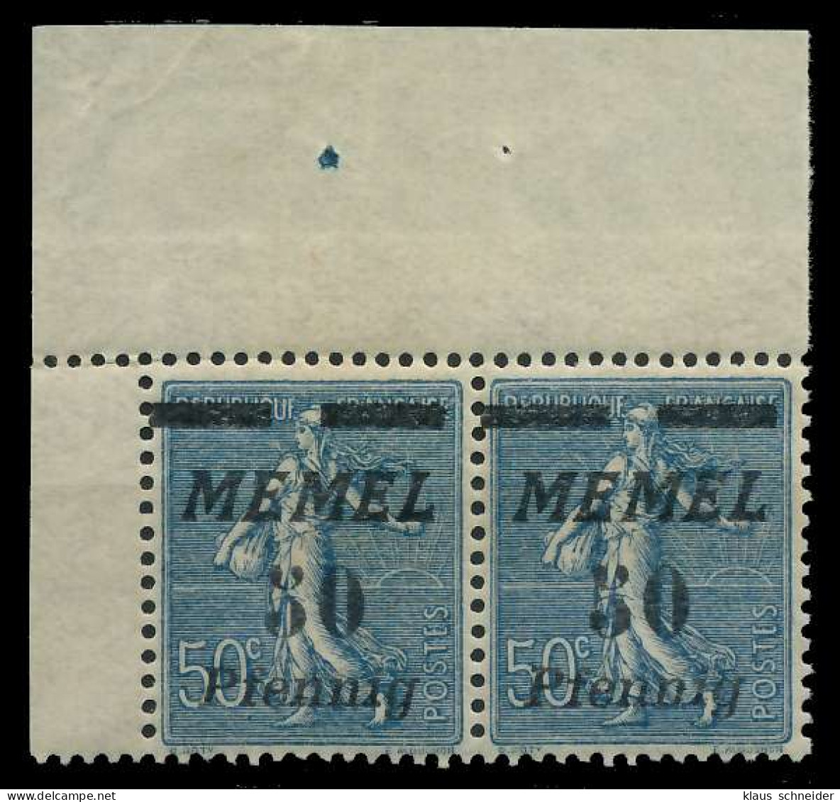 MEMEL 1922 Nr 61b Postfrisch WAAGR PAAR ECKE-OLI X887B82 - Memel (Klaïpeda) 1923