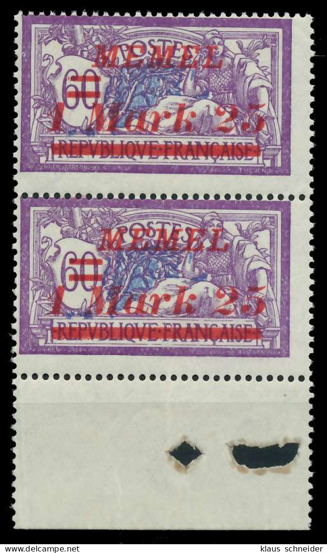 MEMEL 1922 Nr 65 Postfrisch SENKR PAAR X887C22 - Memel (Klaïpeda) 1923