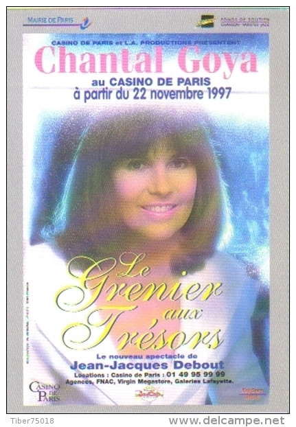 Carte Postale édition "Carte à Pub" - Chantal Goya Au Casino De Paris (chanteuse - Spectacle) - Werbepostkarten