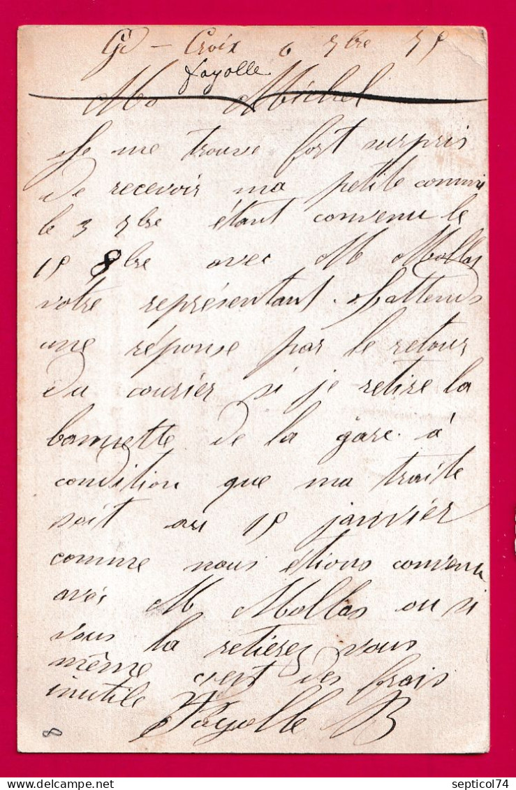 N°55 GC 4576 LA CRAND CROIX LOIRE POUR ALBI TARN CARTE PRECURSEUR LETTRE - 1849-1876: Période Classique