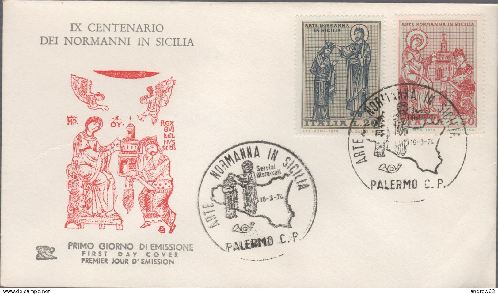 ITALIA - ITALIE - ITALY - 1974 - Arte Normanna In Sicilia - FDC - FDC