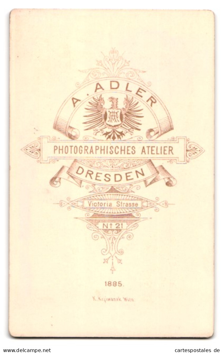 Fotografie A. Adler, Dresden, Victoria Strasse 21, Portrait Junger Herr In Modischer Kleidung  - Personnes Anonymes