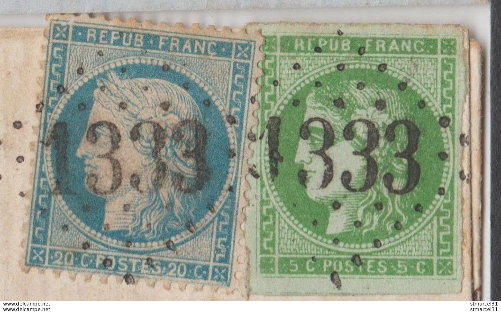 GRANDE RARETE Le 42Bg VERT FONCE Dans AFFR SEPT 1871 LUXE Avec N°37 VAR FILET SUD Signé SCHELLER - 1870 Siege Of Paris