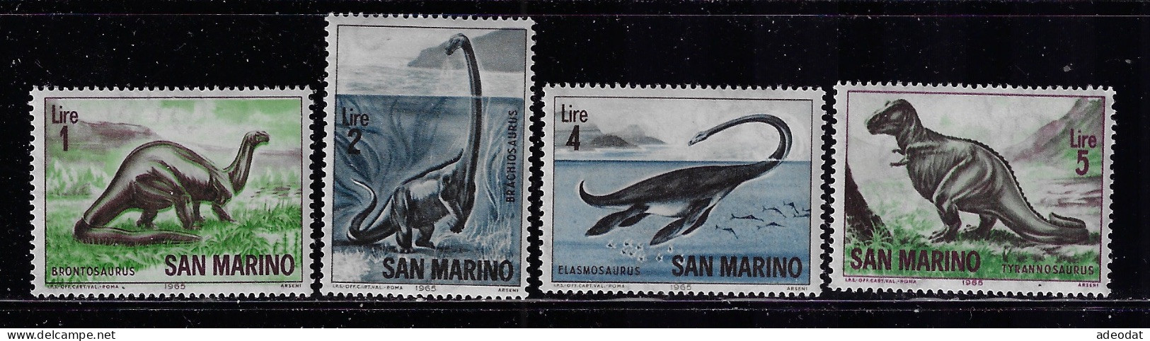 SAN MARINO  1965  DINOSAURS  SCOTT#612,613,615,616 MNH - Ongebruikt