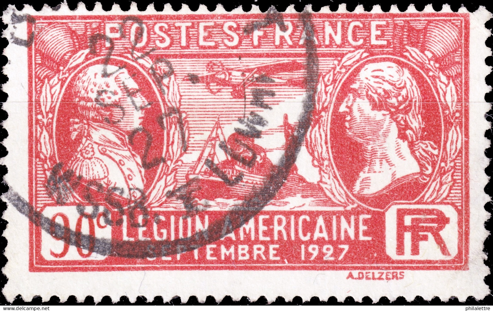 FRANCE - 1927 TàD Probablement Américain Sur Yv.244 90c Légion Américain (possible Oblitération Ferroviaire De La WSSB) - Used Stamps
