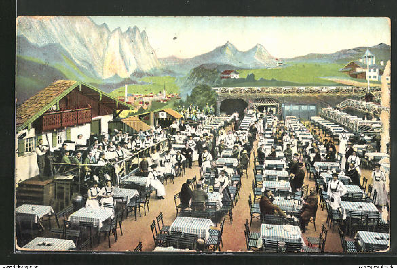 AK Leipzig, Internationale Ausstellung Für Buchgewerbe U. Graphik 1914, Original-Alpen-Restaurant Ober-Bayern  - Tentoonstellingen
