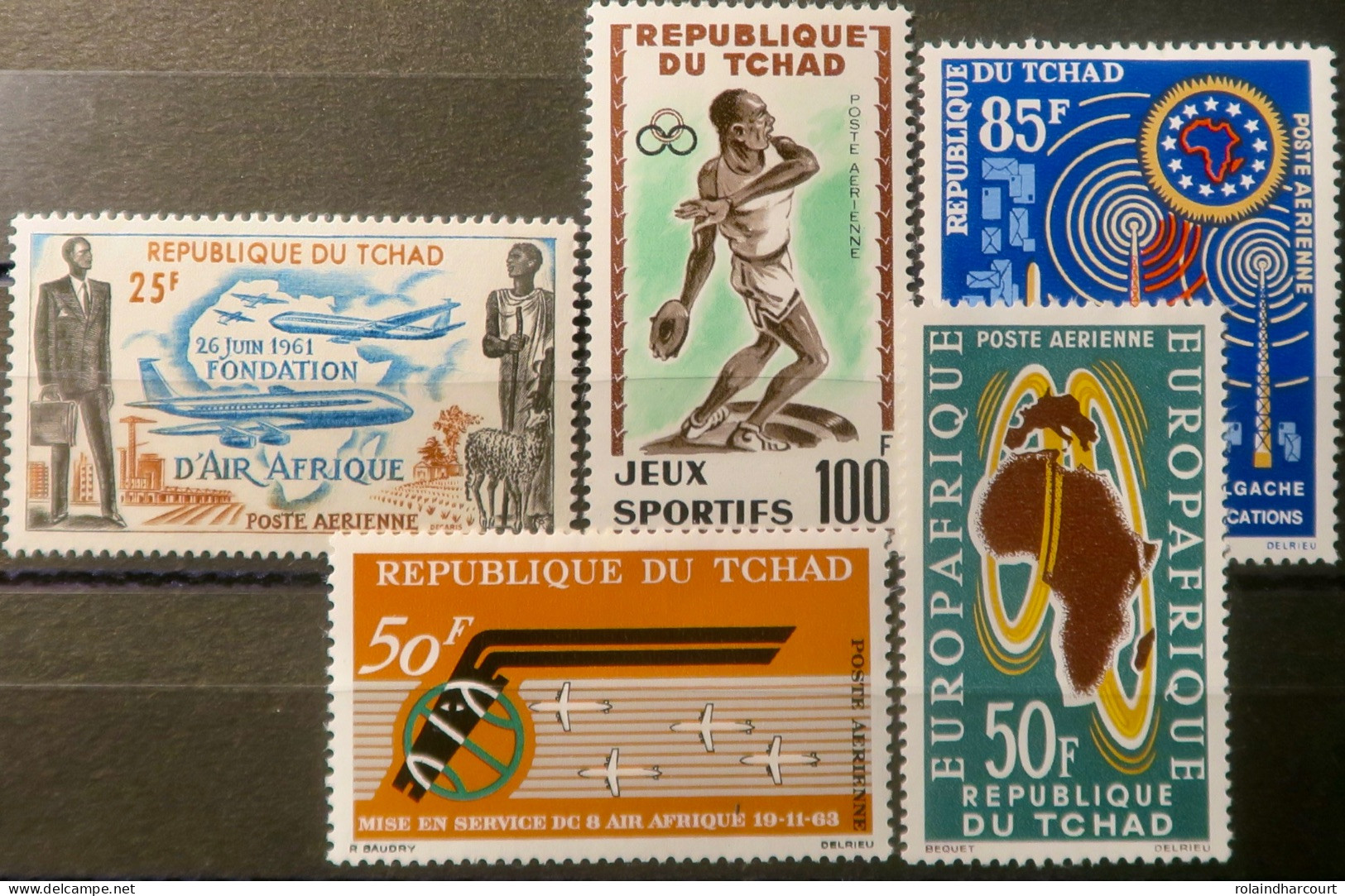 R2253/833 - TCHAD - 1962/1963 - POSTE AERIENNE - N°7 à 11 NEUFS* - Tchad (1960-...)