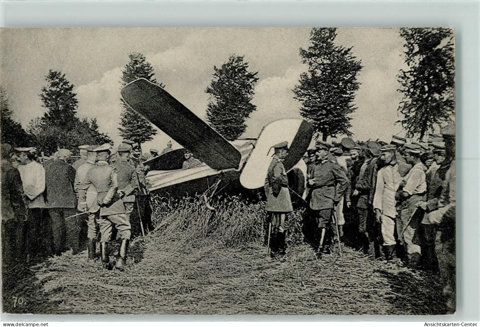 13125711 - Flugzeuge WK I Abgeschossenes Flugzeug AK - 1914-1918: 1. Weltkrieg