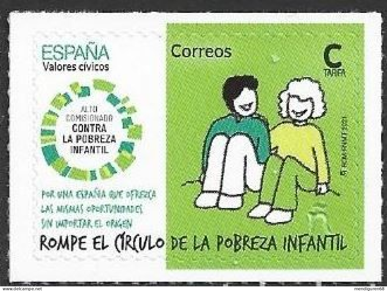 ESPAGNE SPANIEN SPAIN EPAÑA 2021 CIVIC VALUES: AGAINST CHILD POVERTY PROBEZA INFANTIL  ED 5486 MI 5536 YT 5241 SC 4515 - Neufs