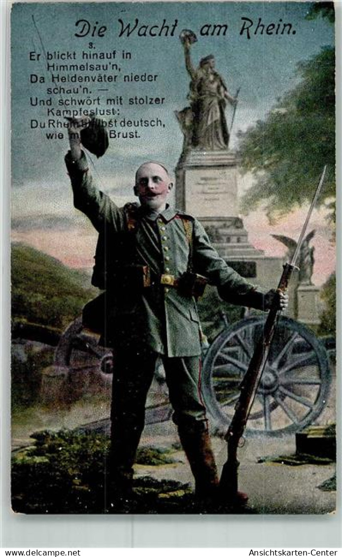 39433911 - Statue Germania Die Wacht Am Rhein Fahne MBL Nr.1447 - Guerre 1914-18