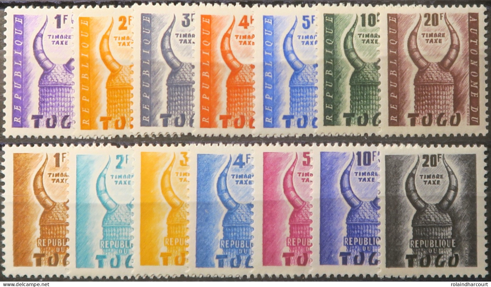 R2253/839 - TOGO - 1957 - TIMBRES TAXE - SERIES COMPLETES - N°48 à 61 NEUFS* - Togo (1960-...)