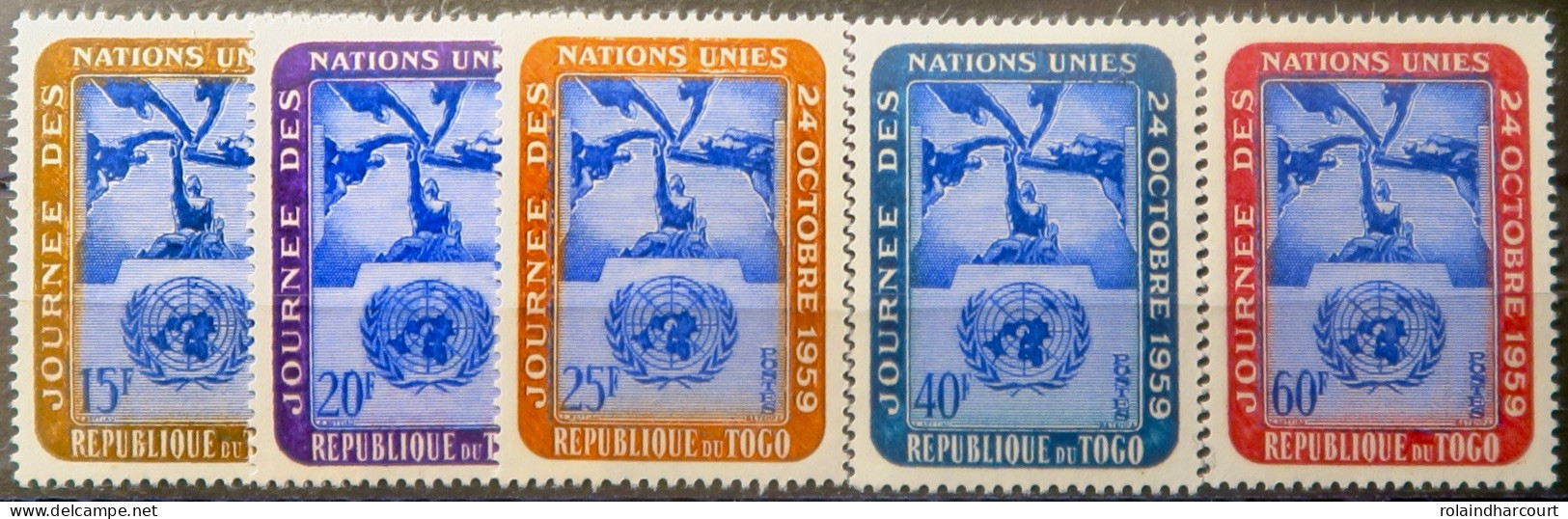 R2253/840 - TOGO - 1959 - NATIONS UNIES - SERIES COMPLETES - N°295 à 299 NEUFS* - Togo (1960-...)