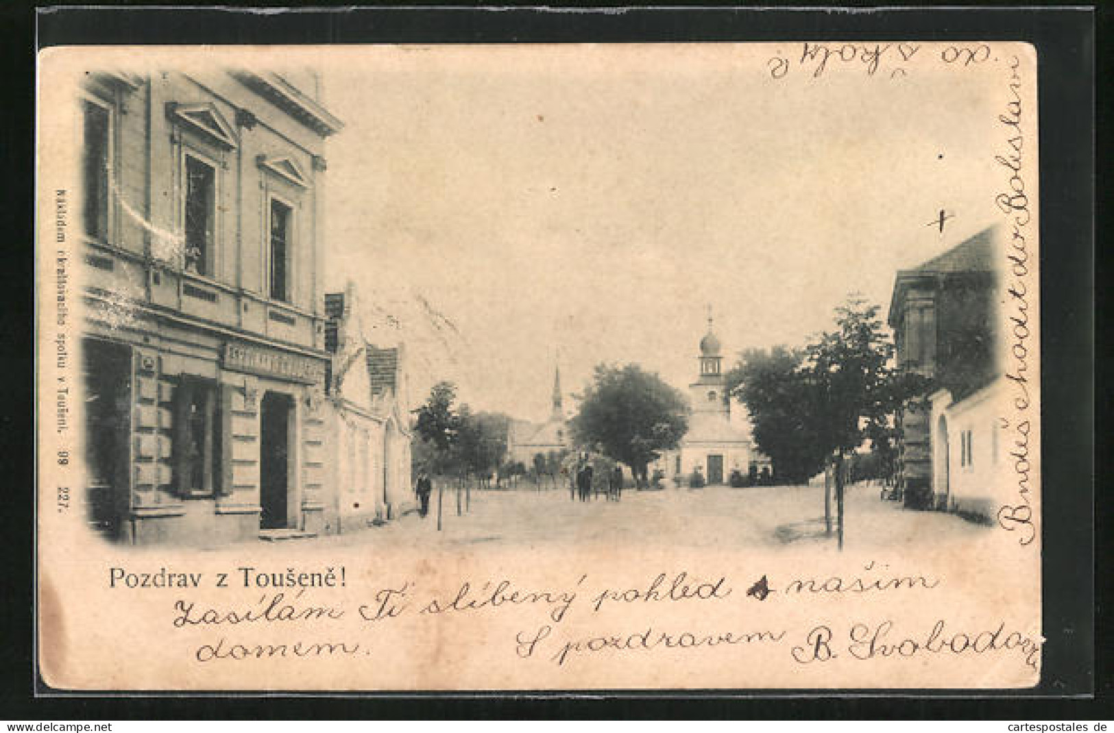 AK Tousen, Ortspartie Mit Blick Zur Kirche  - Tchéquie