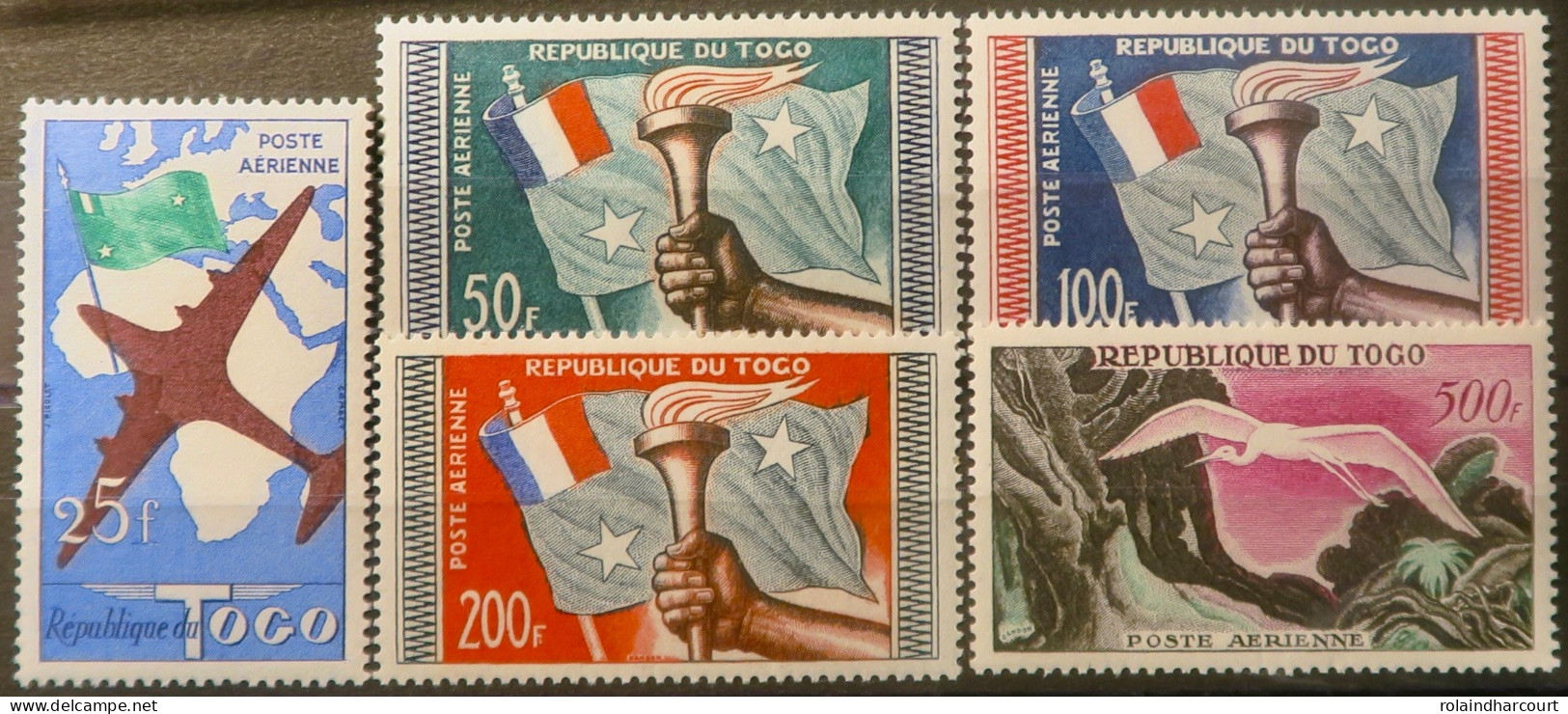 R2253/843 - TOGO - 1959 - POSTE AERIENNE - SERIE COMPLETE - N°29 à 33 NEUFS** - Cote (2024) : 28,00 € - Togo (1960-...)