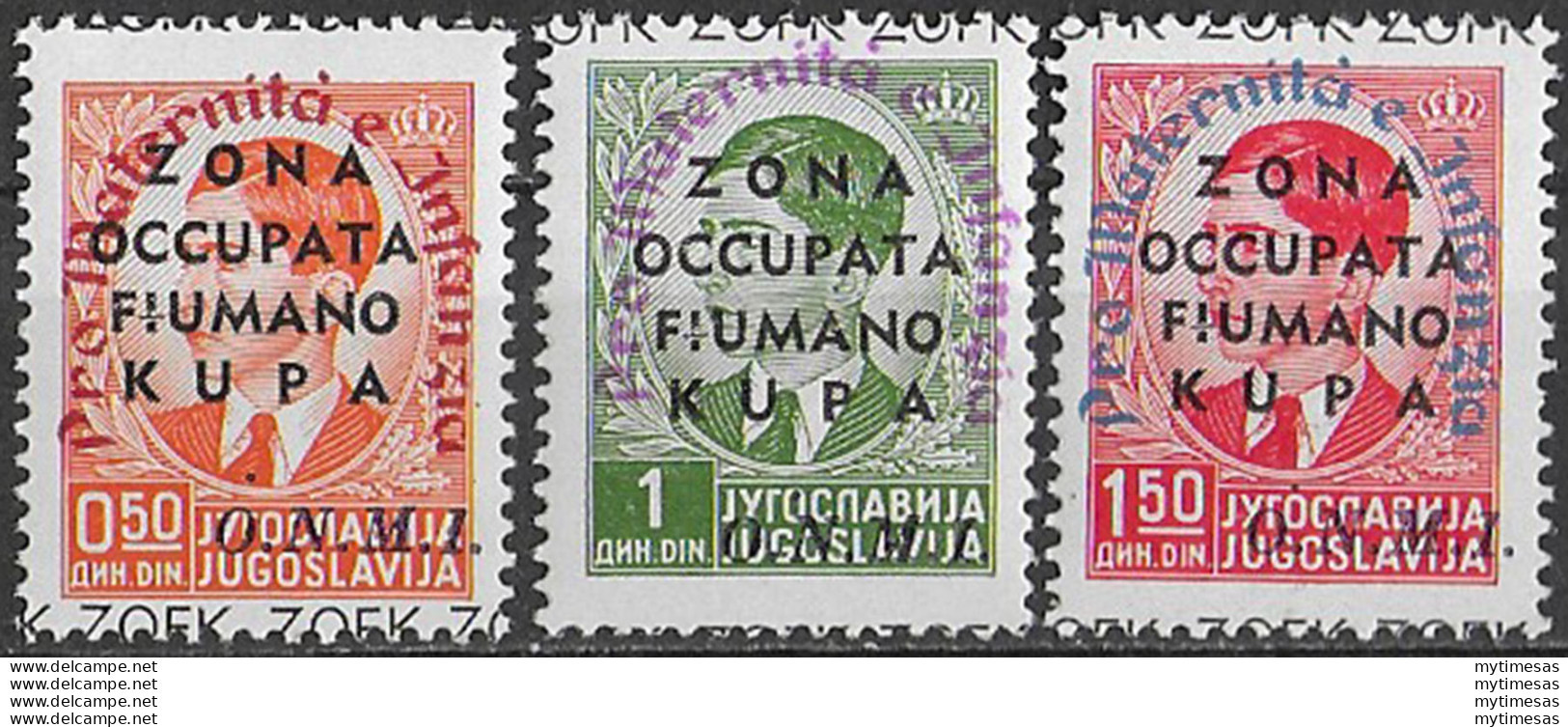 1942 Fiumano Kupa 3v. MNH Sassone N. 36/38 - Sonstige & Ohne Zuordnung
