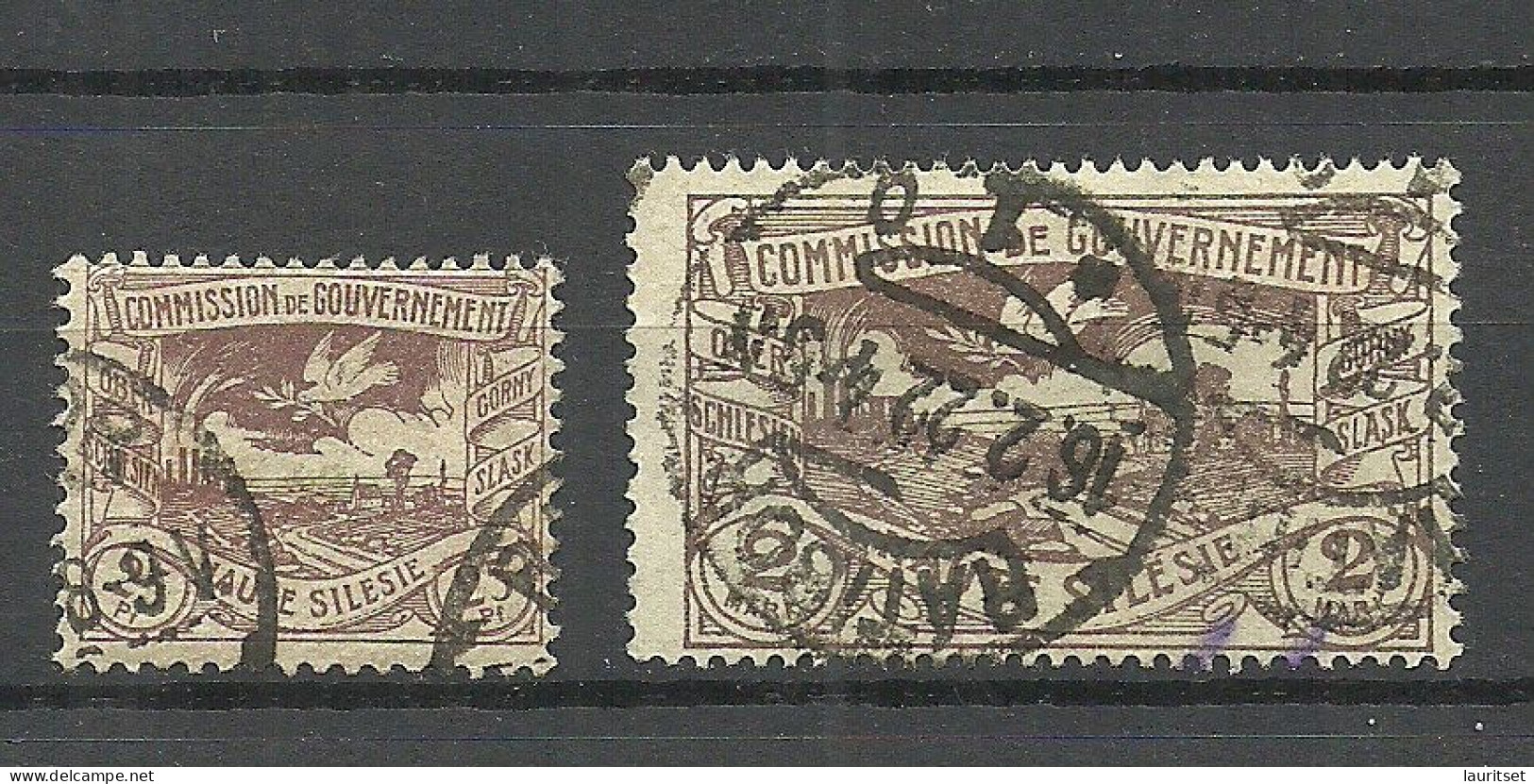 Germany Deutschland Oberschlesien 1921 Michel 19 & 27 O - Silesia
