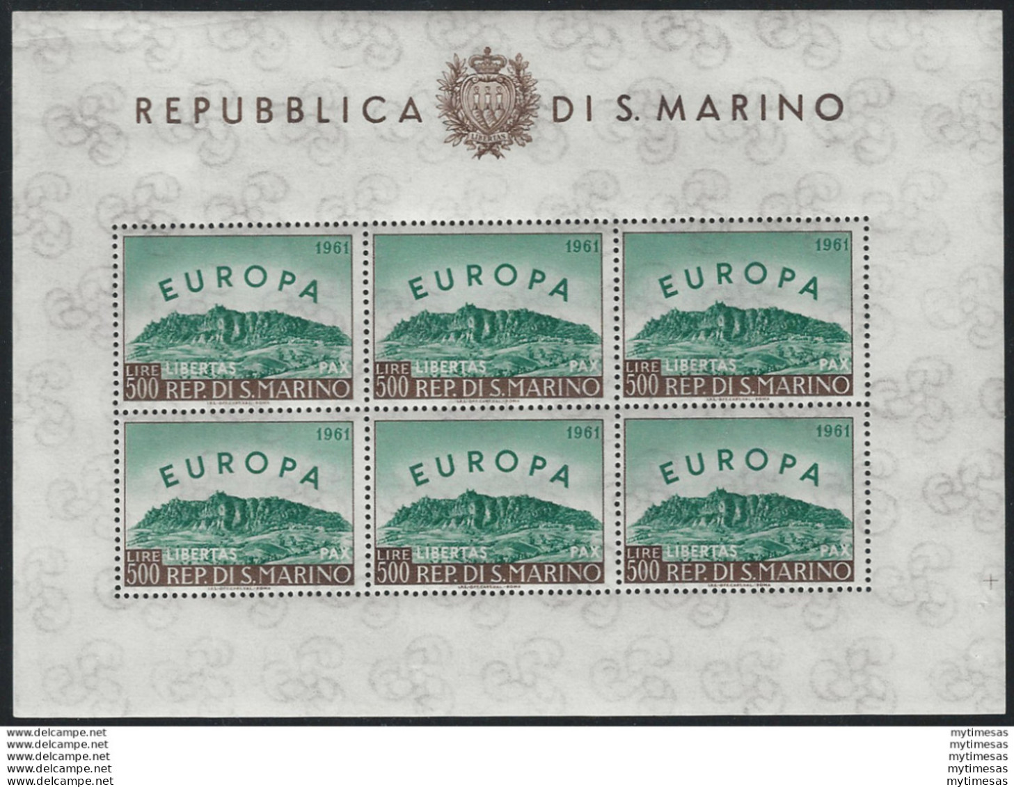 1961 San Marino Lire 500 Europa MS MNH Sassone N. 23 - Autres & Non Classés