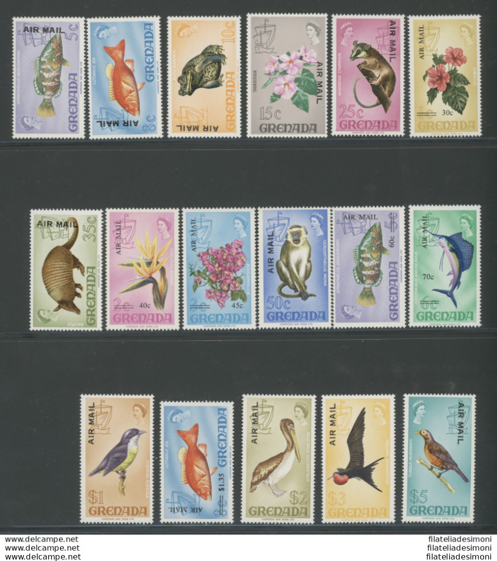 1972 Grenada - Yvert N. 3-19 - Posta Aerea - Soprastampa Air Mail - 17 Valori - MNH** - Other & Unclassified