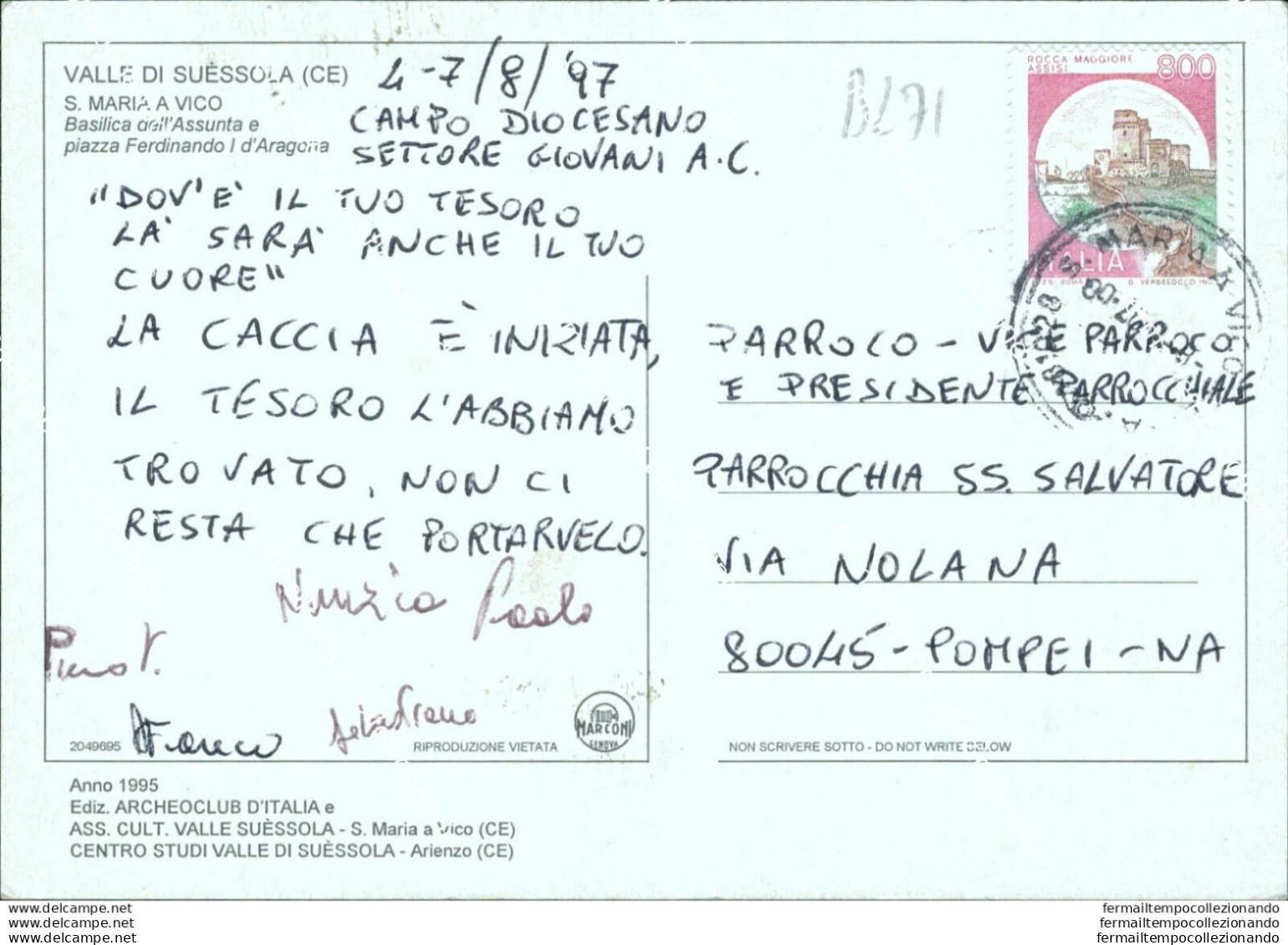 Bl71 Cartolina S.maria A Vico Valle Di Suessola Provincia Di Caserta - Caserta