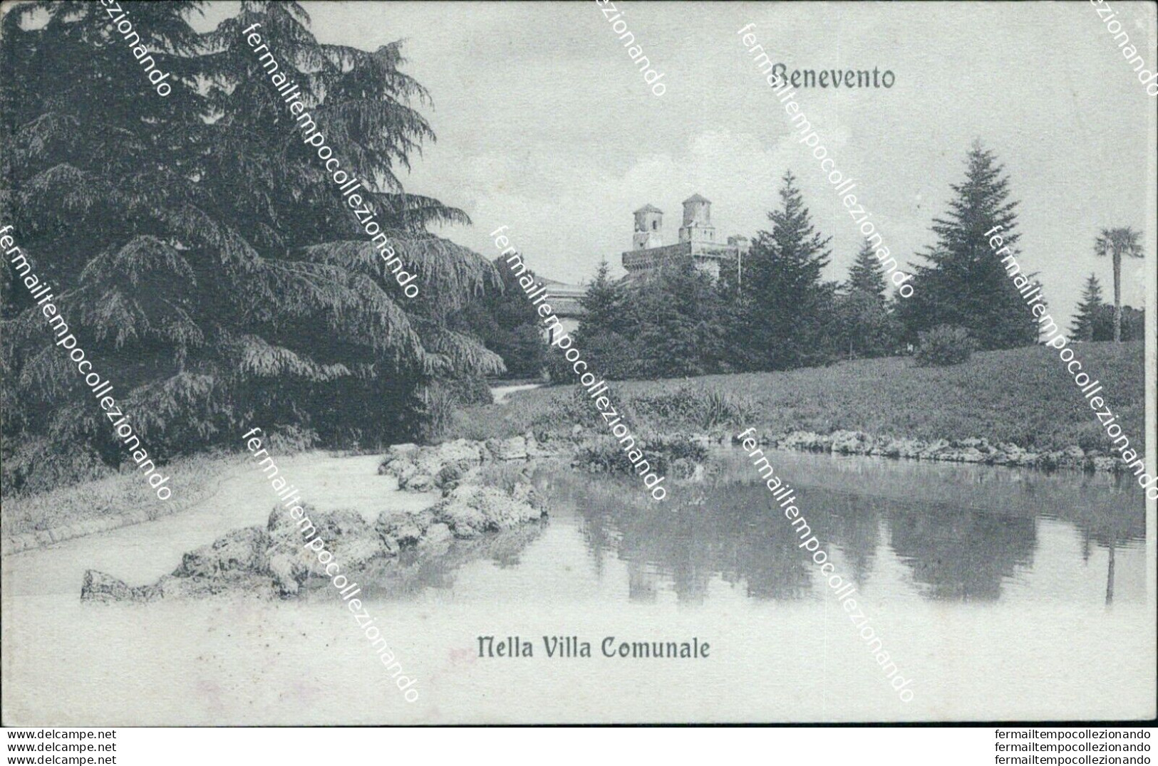 Bf389 Cartolina Benevento Citta' Nella Villa Comunale Inizio 900 - Benevento