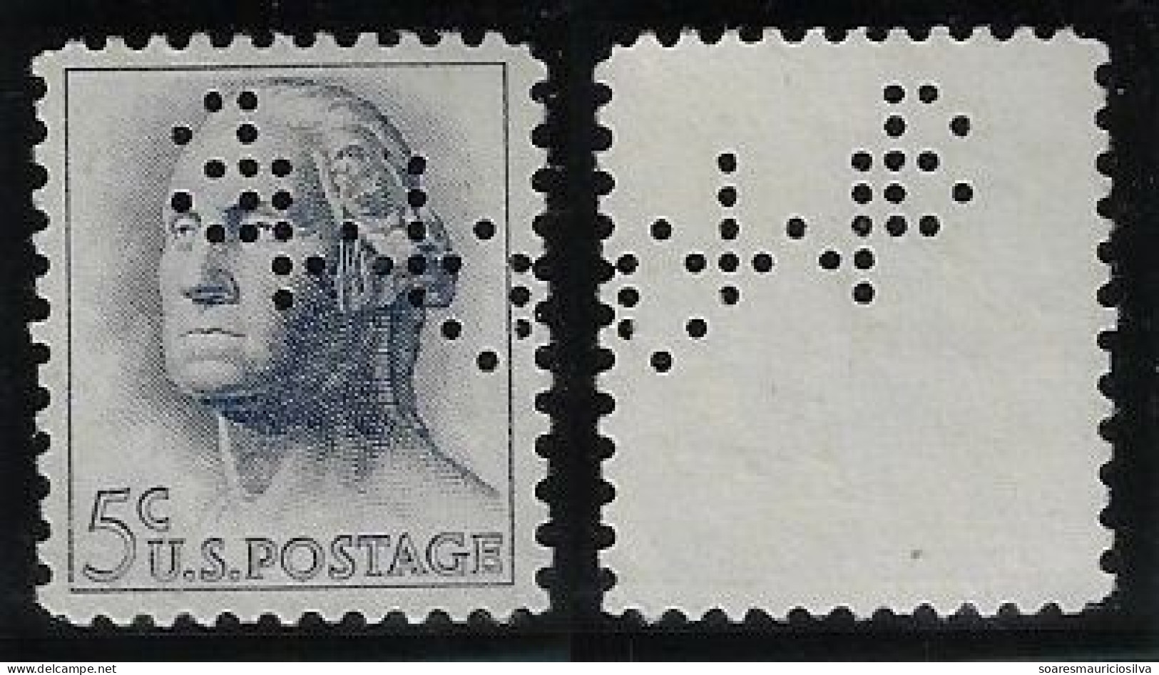 USA United States 1938/1982 Stamp With Perfin CMB By Chase Manhattan Bank From New York Lochung Perfore - Perfins