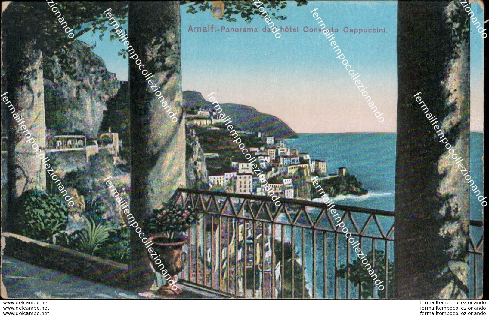 Az33 Cartolina Amalfi Panorama Dall'hotel Convento Capuccini Salerno - Salerno