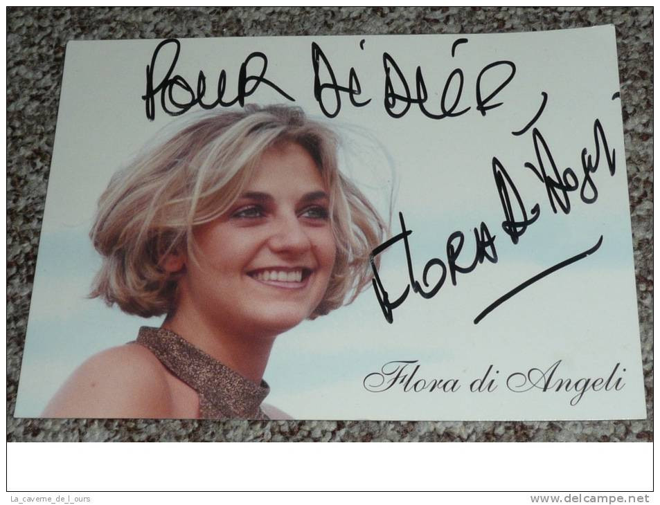 Rare Ancien Autographe Carte Dédicacée Flora Di Angeli Dédicace Chanteuse - Otros & Sin Clasificación