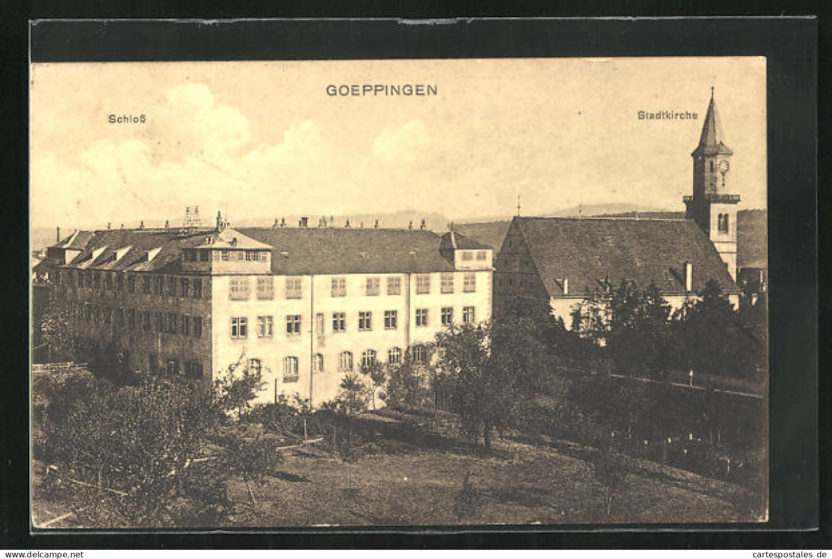 AK Göppingen, Schloss Und Stadtkirche Aus Der Vogelschau  - Goeppingen