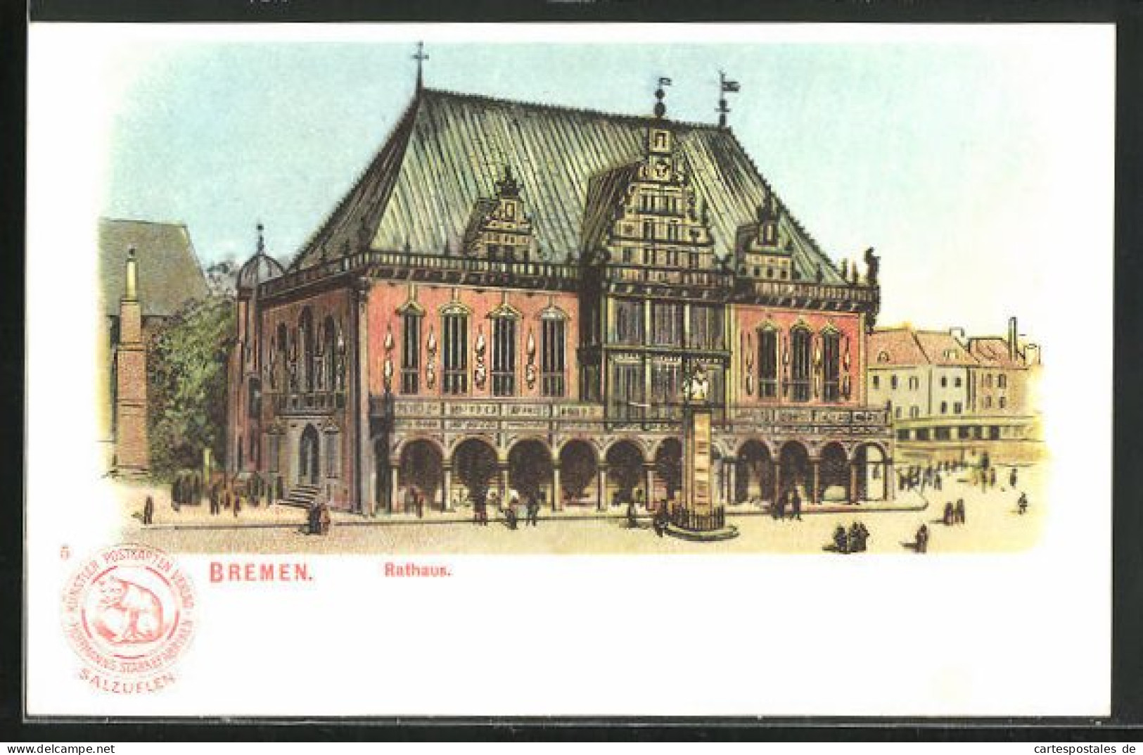 Lithographie Bremen, Rathaus  - Bremen