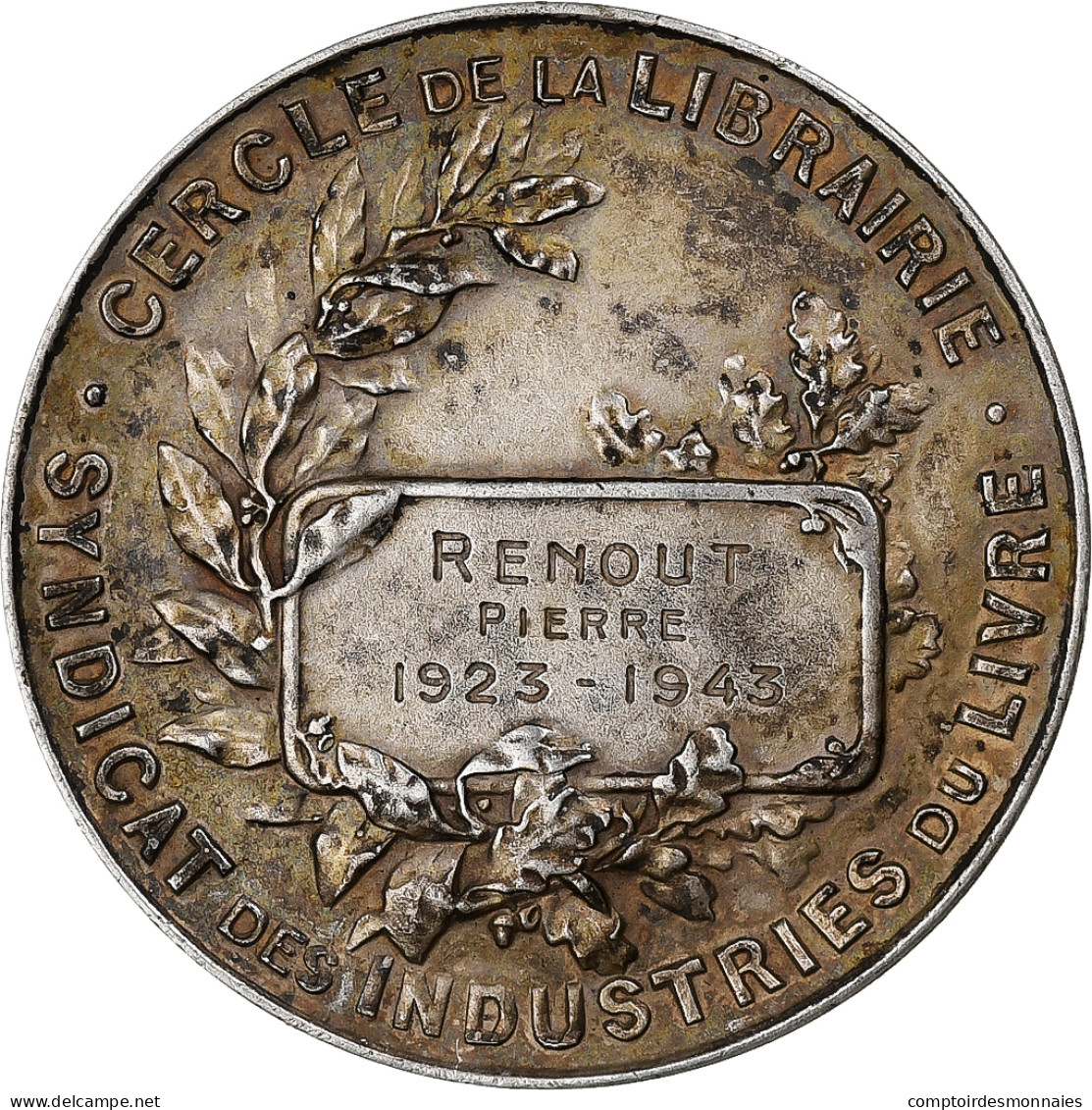 France, Médaille, Marianne Casquée, Cercle De La Librairie, 1943, Bronze - Sonstige & Ohne Zuordnung