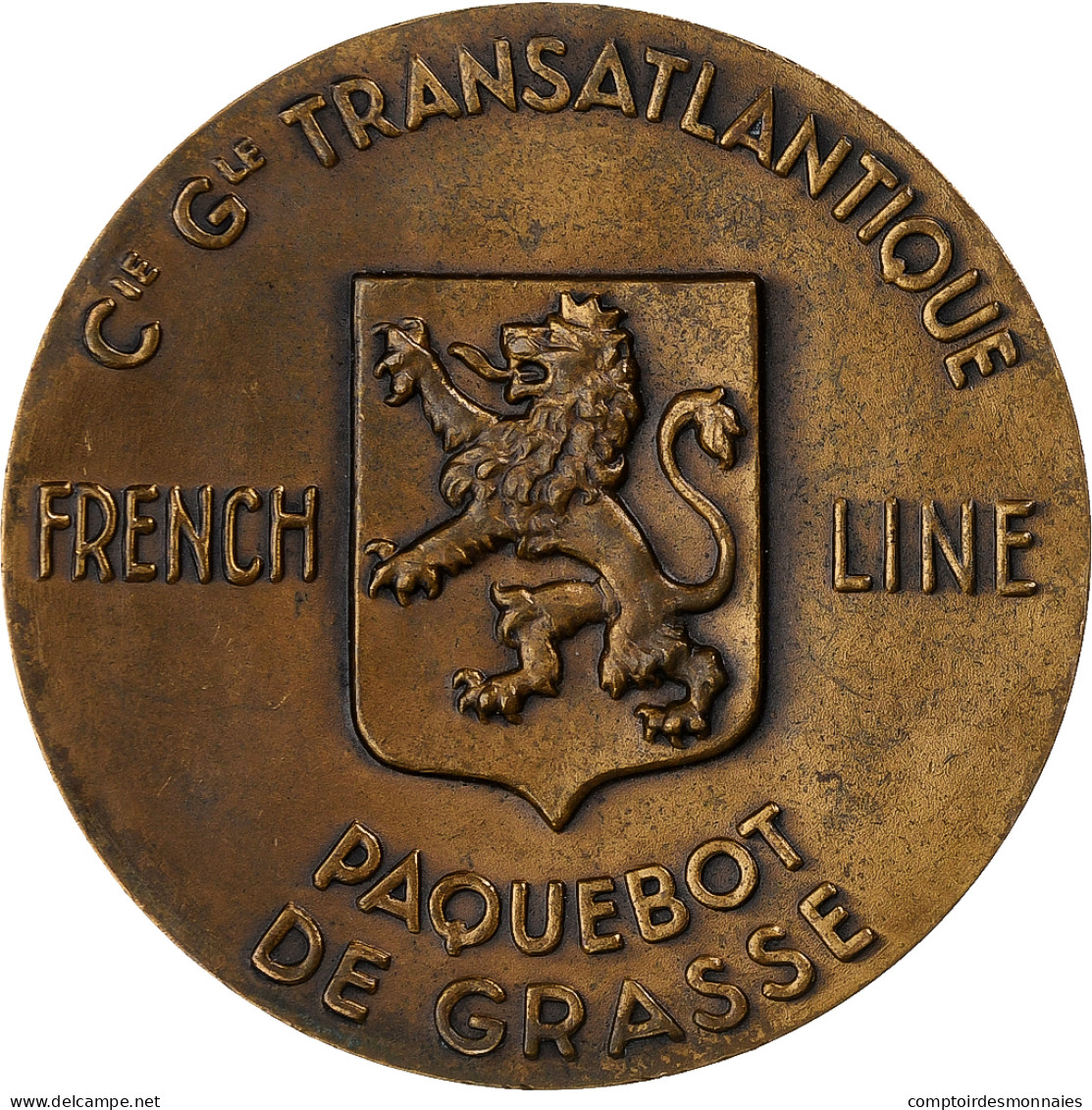 France, Médaille, Compagnie Générale Transatlantique, Paquebot De Grasse - Other & Unclassified